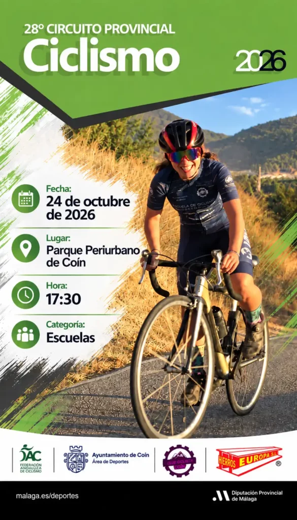 Circuito Provincial de Ciclismo en Coín 2026: prueba de Escuelas en el Parque Periurbano