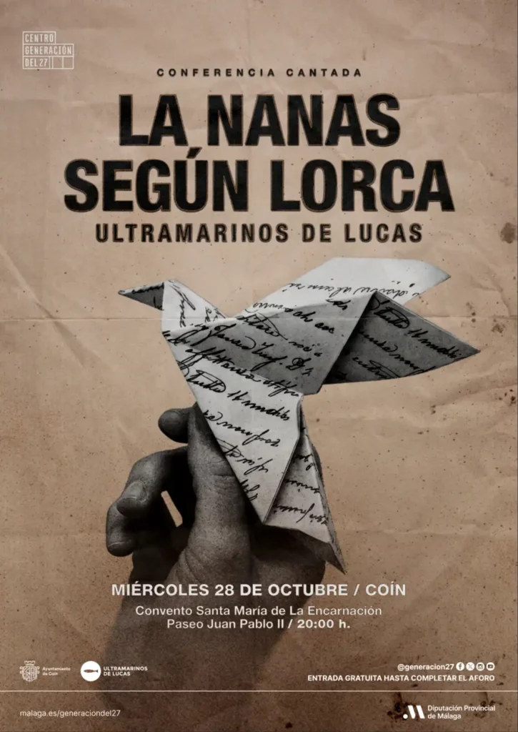 Conferencia cantada «Las nanas según Lorca» en Coín, 28 de octubre de 2026